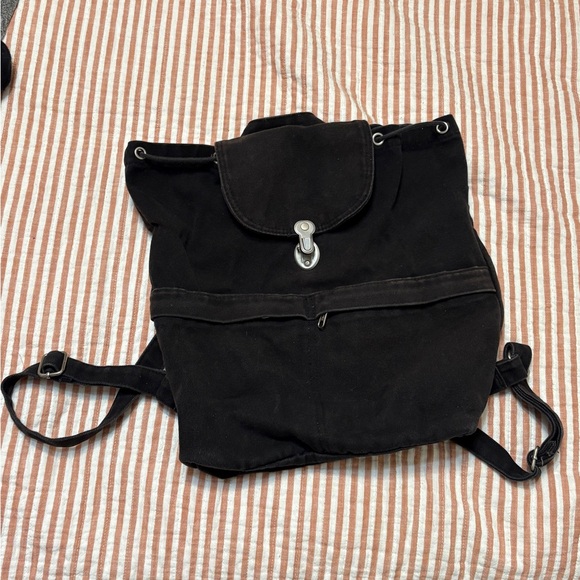 Black Canvas Backpack Baggu - Picture 1 of 10